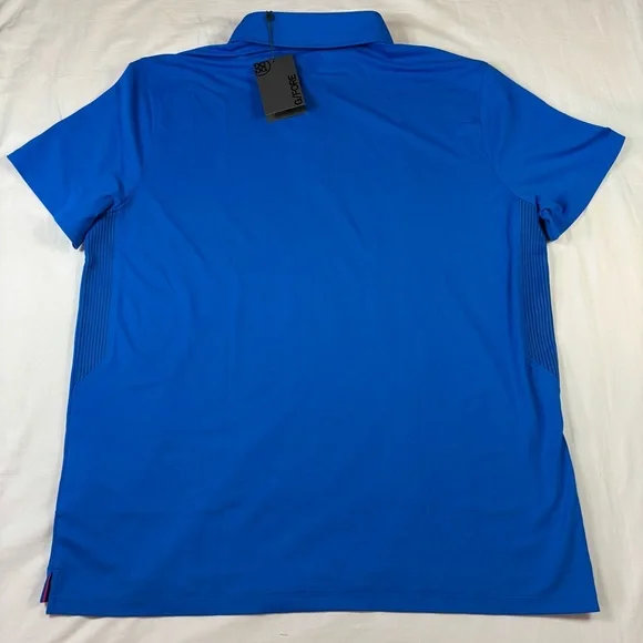 GFORE Rib Gusset Tech Pique Golf Polo RACER Blue Men’s Size XL - Picture 4 of 6